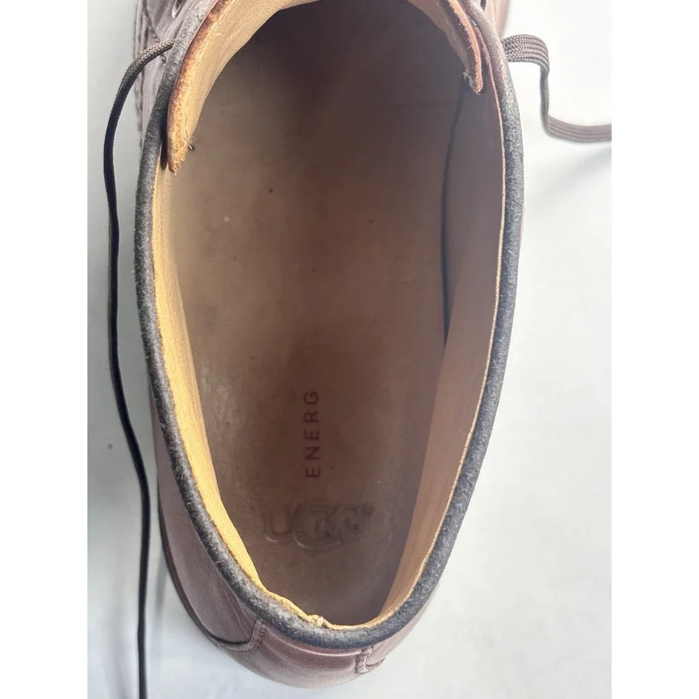 UGG Australia Brown Leather Chukka Boots Men Luxury Business Casual‎ Laces Sz 12